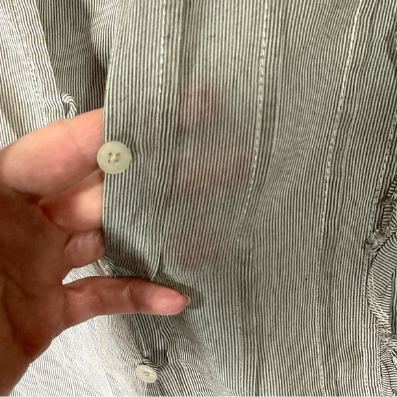 Vintage Free People Silk Blend Blouse Sz XS Ruffle Semi Sheer Open Button Y2K - Picture 10 of 15